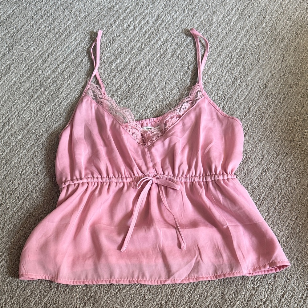 AEO Pink Camisole with Lace Detail